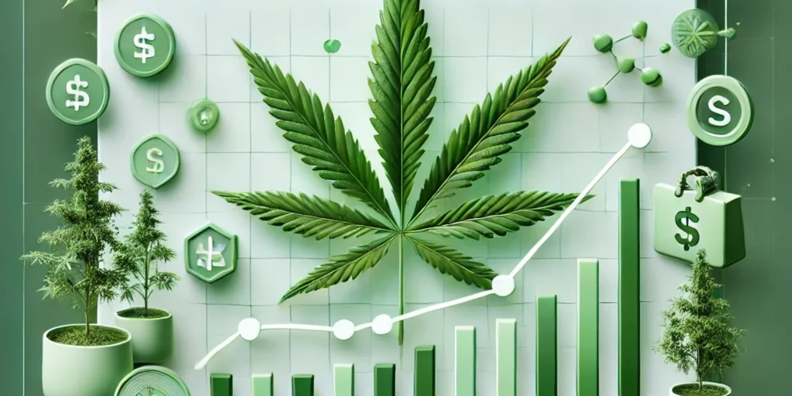 DALL·E 2025-03-11 13.16.39 - Ein professionelles LinkedIn-Post-Bild mit einem modernen, grünen Design. Das Bild sollte den aufstrebenden Markt für CBD und Cannabis visuell darstel